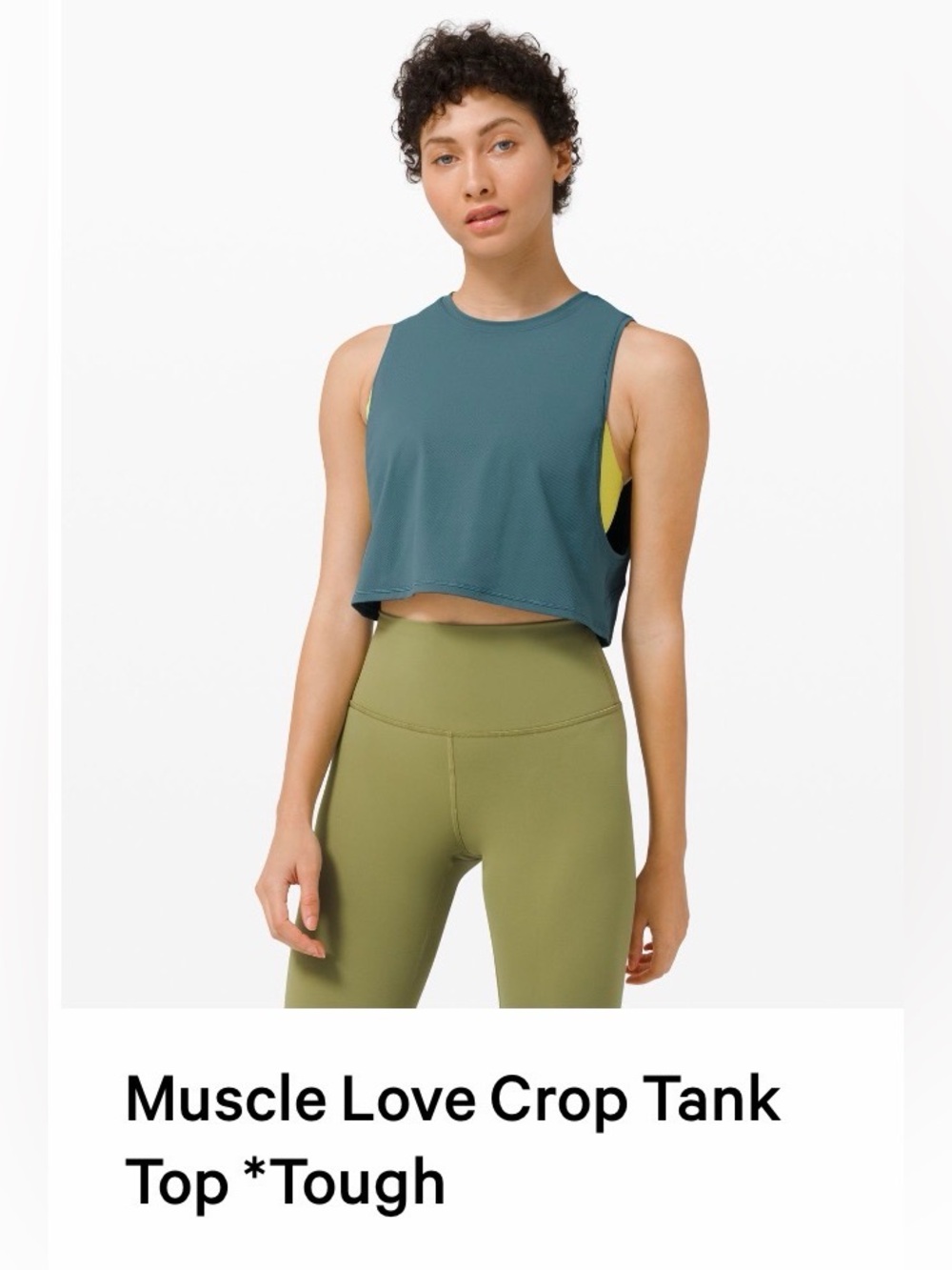 Lululemon Muscle Love Crop Tank Top *Tough - Desert Teal